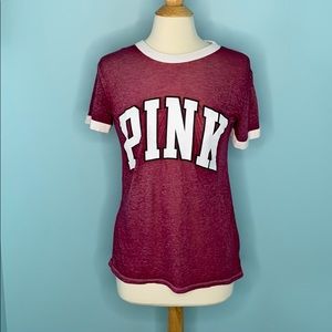 Lightweight Sheer Pink Maroon TShirt Y28